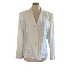Lauren Ralph Lauren 100% Linen White Blazer New With Tags Size 14